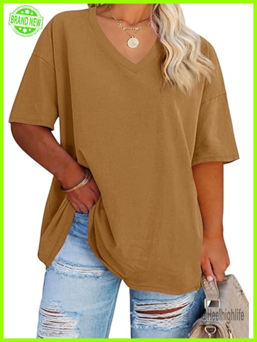 Plus Size V Neck T Shirts Summer Half Sleeve Loose Fit Cotton Tunic Tops
